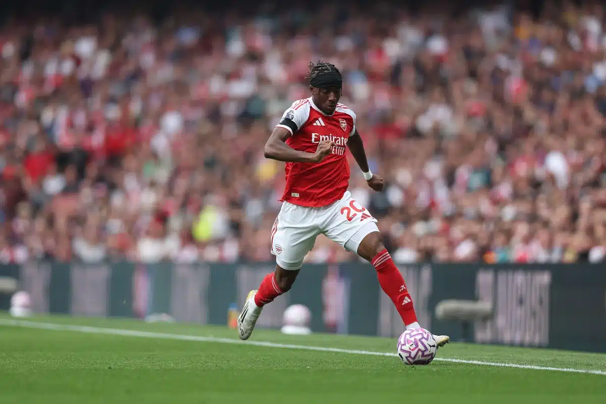 23rd Aug, 2025. Premier League Football, Arsenal versus Leeds United; Noni Madueke of Arsenal