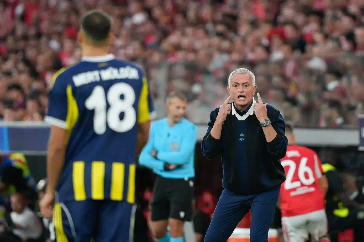 Jose Mourinho, Fenerbahce SK Coach, seen in action during UEFA Champions League 2025/26 Play-offs
