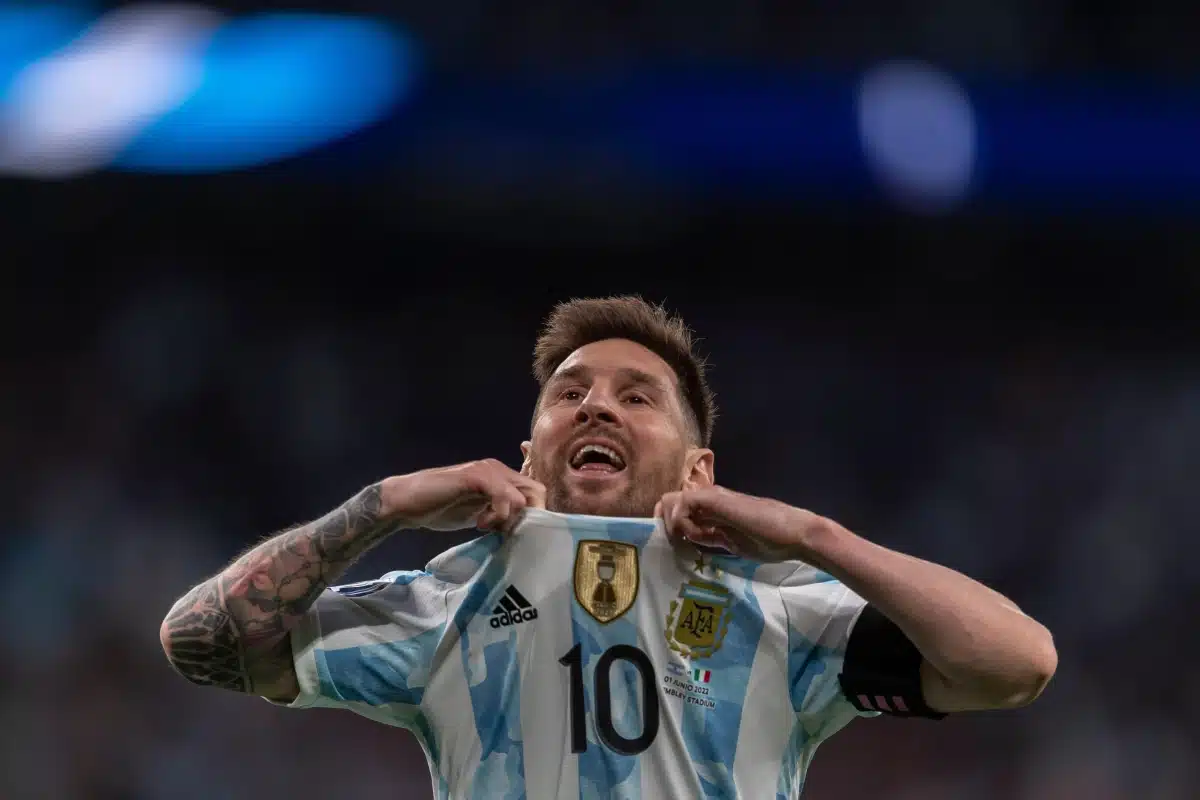 Lionel Messi (Argentina) during the UEFA Champions League match between Italy 0-3 Argentina at Wembley Stadium on June 1, 2022